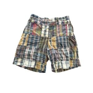 Polo Ralph Lauren Shorts Men's Size 31 Patchwork Rugby Madras Vintage #EF11-2